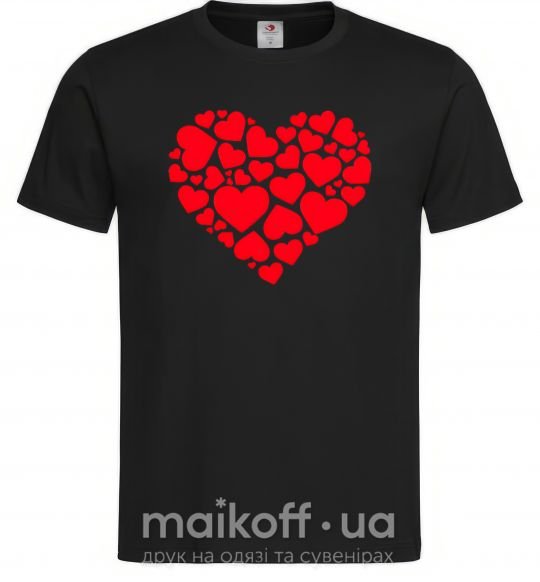 Мужская футболка Heart with heart Черный фото