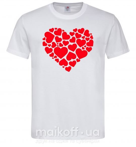 Мужская футболка Heart with heart Белый фото