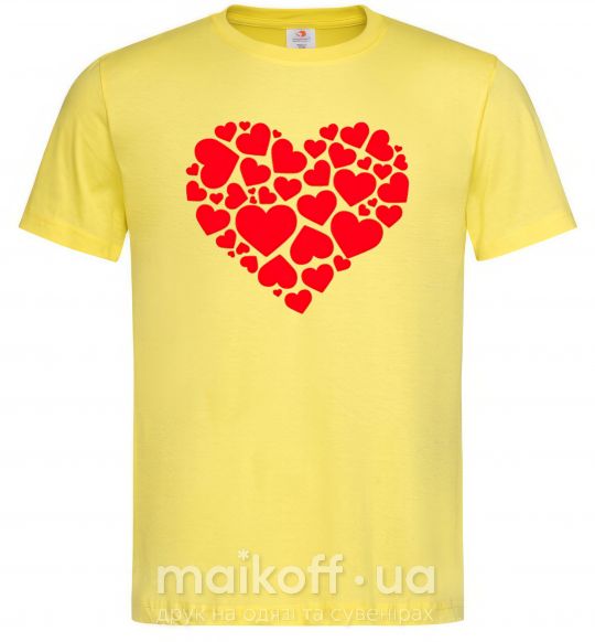 Мужская футболка Heart with heart Лимонный фото