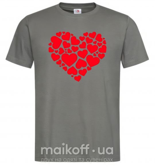 Чоловіча футболка Heart with heart Графіт фото
