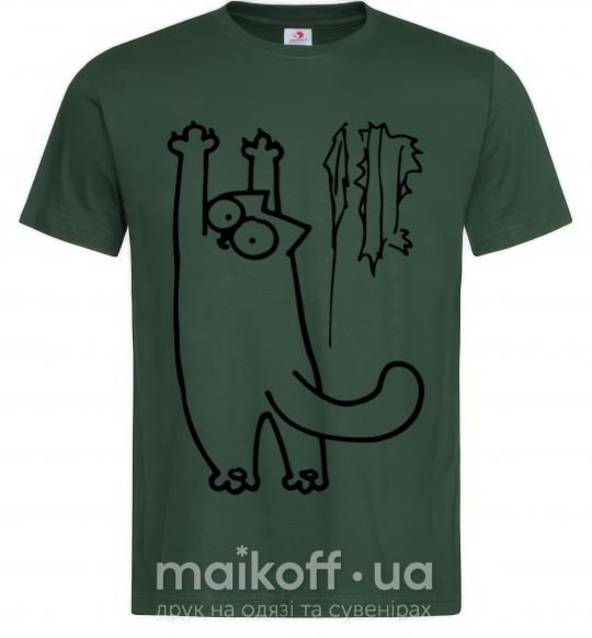 Чоловіча футболка Simon's cat oops Темно-зелений фото