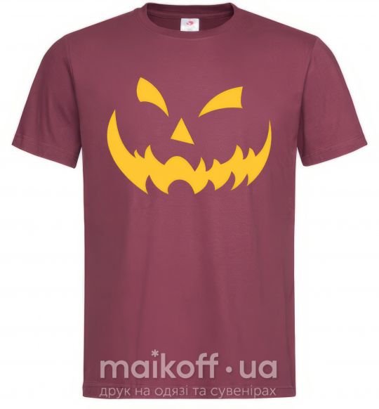 Мужская футболка halloween smile Бордовый фото