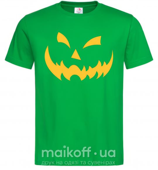 Мужская футболка halloween smile Зеленый фото
