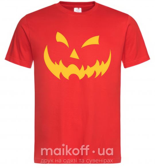 Мужская футболка halloween smile Красный фото