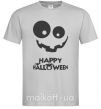 Чоловіча футболка happy halloween smile Сірий фото