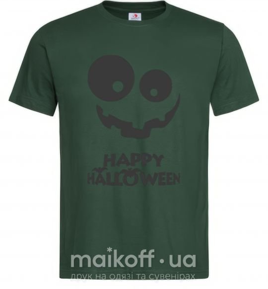 Мужская футболка happy halloween smile Темно-зеленый фото