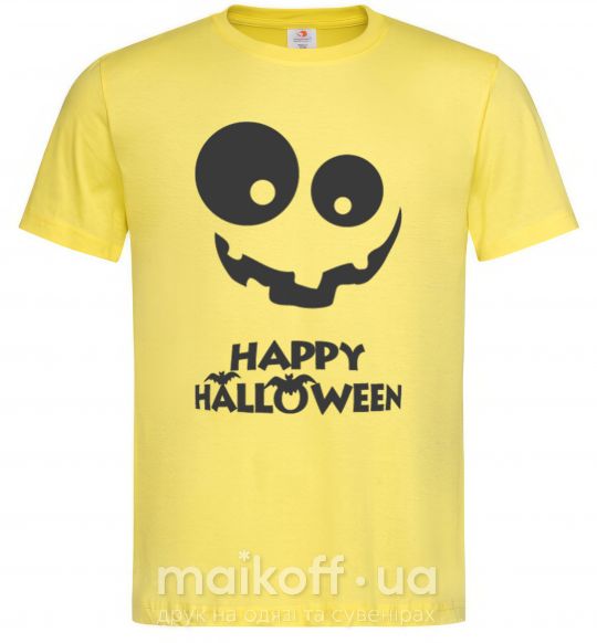 Чоловіча футболка happy halloween smile Лимонний фото