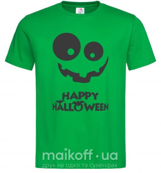 Мужская футболка happy halloween smile Зеленый фото