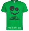 Мужская футболка happy halloween smile Зеленый фото