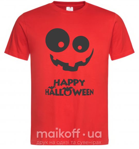 Мужская футболка happy halloween smile Красный фото