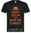 Чоловіча футболка keep calm and give me candy Чорний фото