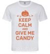 Чоловіча футболка keep calm and give me candy Білий фото