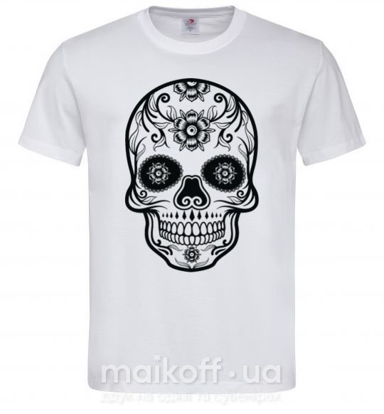 Мужская футболка mexican skull Белый фото