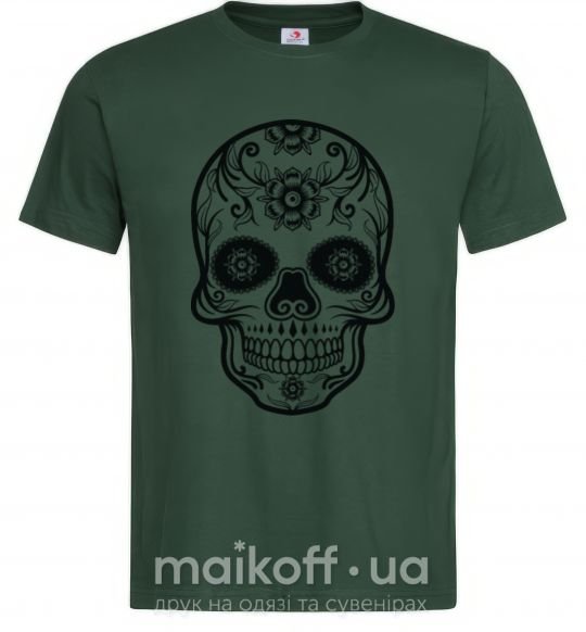 Мужская футболка mexican skull Темно-зеленый фото