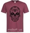Чоловіча футболка mexican skull Бордовий фото