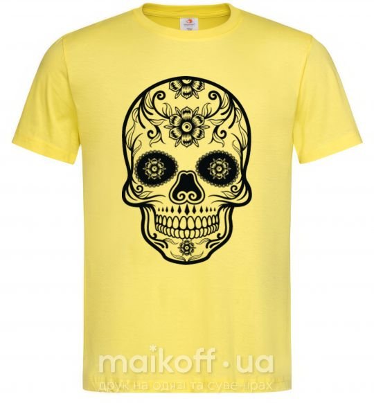 Мужская футболка mexican skull Лимонный фото