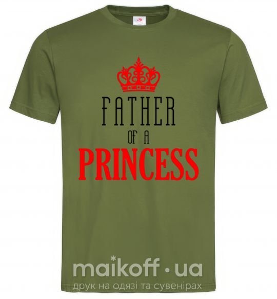 Мужская футболка Father of a princess Оливковый фото