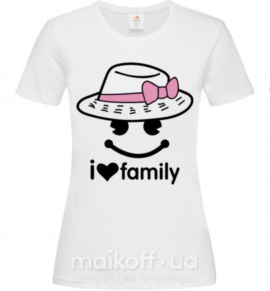 Жіноча футболка I Love my family_MOM Білий фото