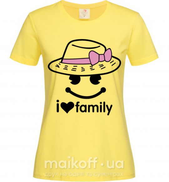 Женская футболка I Love my family_MOM Лимонный фото