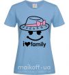 Жіноча футболка I Love my family_MOM Блакитний фото
