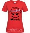 Жіноча футболка I Love my family_MOM Червоний фото