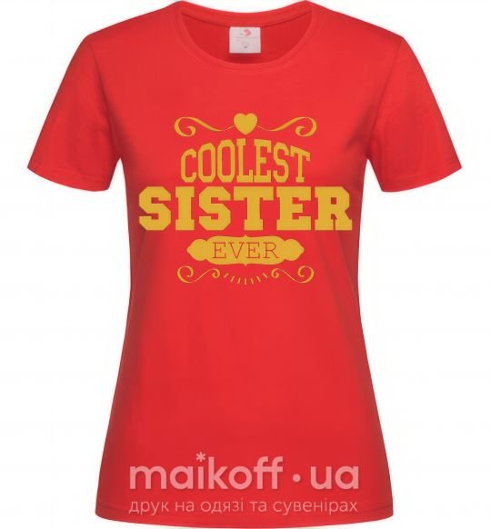Женская футболка Coolest sister ever Красный фото