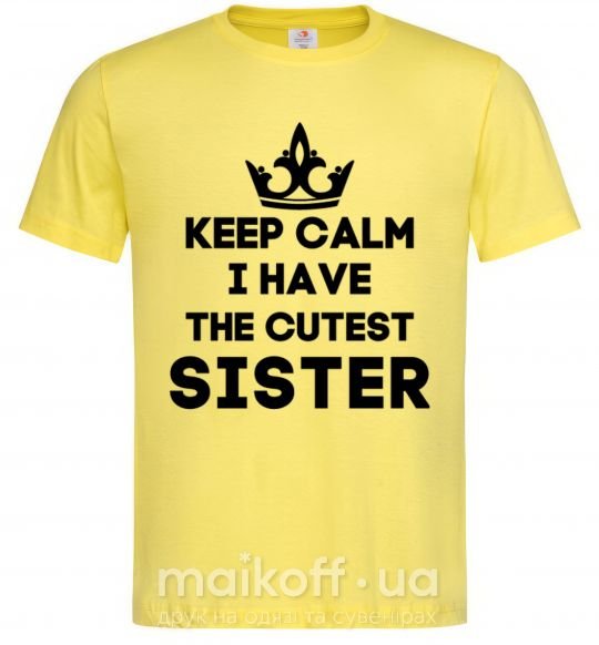 Чоловіча футболка Keep calm i have the cutest sister Лимонний фото