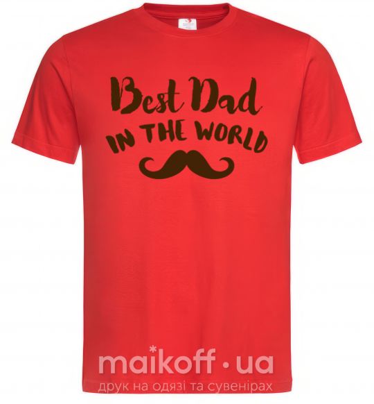 Мужская футболка Best dad in the world old Красный фото