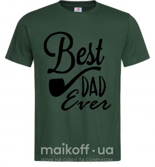 Мужская футболка Best dad ever - трубка Темно-зеленый фото
