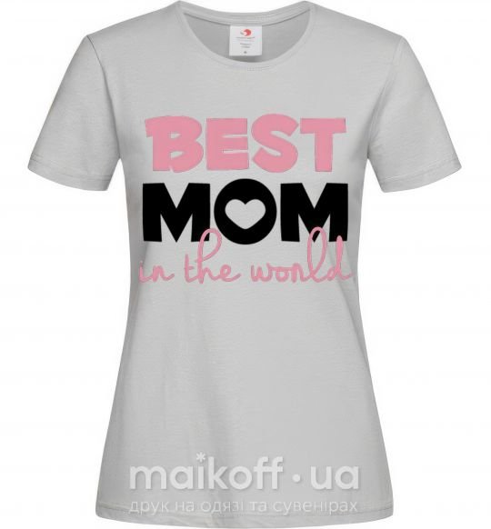 Женская футболка Best mom in the world (большие буквы) Серый фото