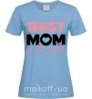 Женская футболка Best mom in the world (большие буквы) Голубой фото