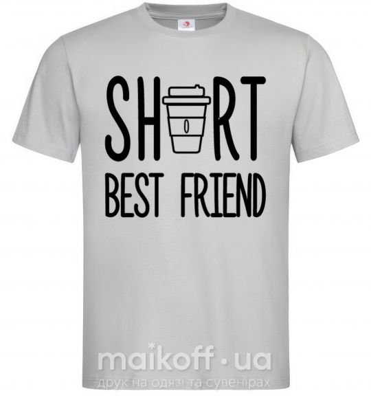 Мужская футболка Short best friend Серый фото