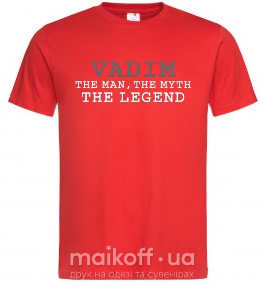 Мужская футболка Vadim the man the myth the legend Красный фото