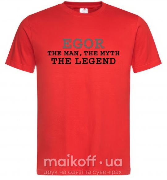 Мужская футболка Egor the man the myth the legend Красный фото