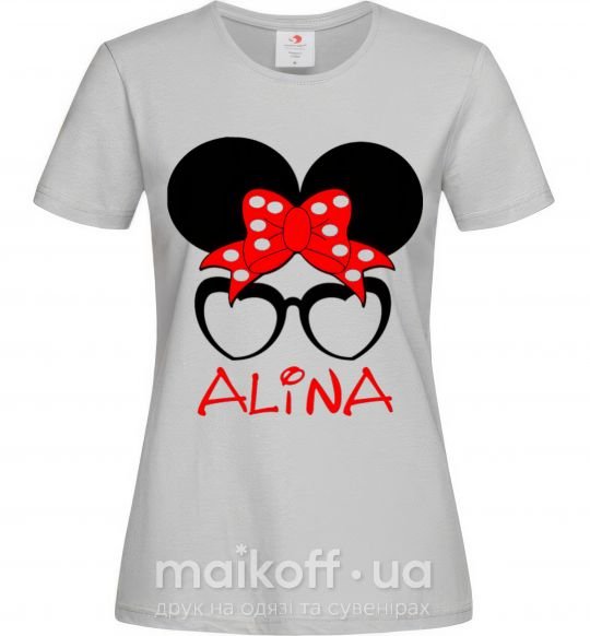 Женская футболка Alina minnie Серый фото