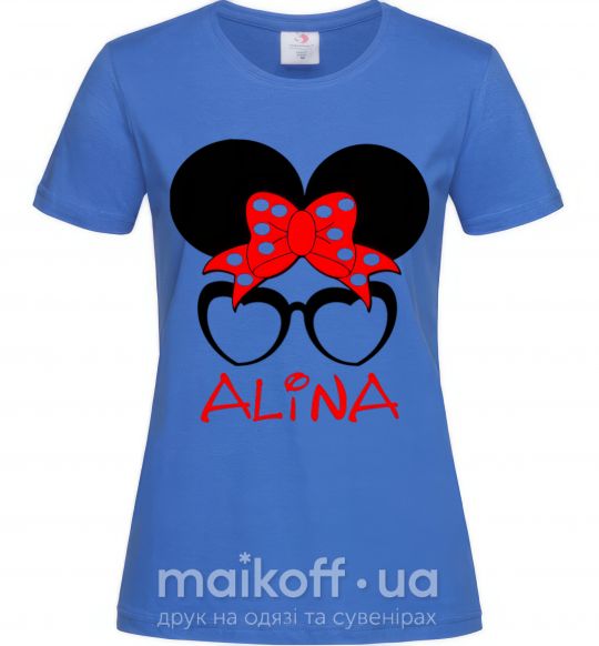 Жіноча футболка Alina minnie Яскраво-синій фото