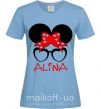 Женская футболка Alina minnie Голубой фото