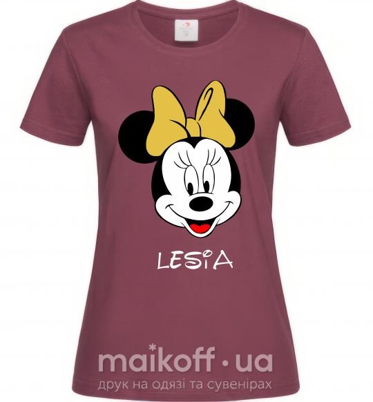 Женская футболка Lesia minnie mouse Бордовый фото