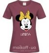 Жіноча футболка Lesia minnie mouse Бордовий фото