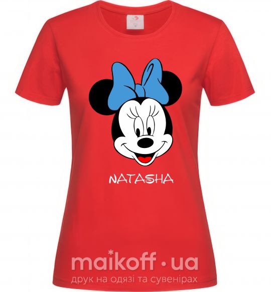 Жіноча футболка Natasha minnie mouse Червоний фото