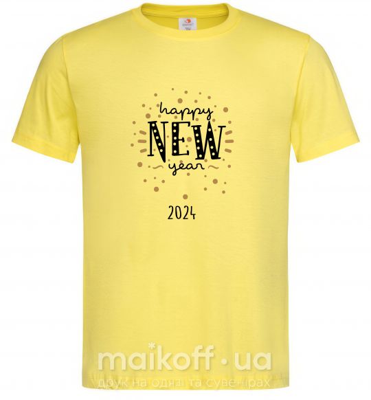 Чоловіча футболка Happy New Year 2024 Firework Лимонний фото