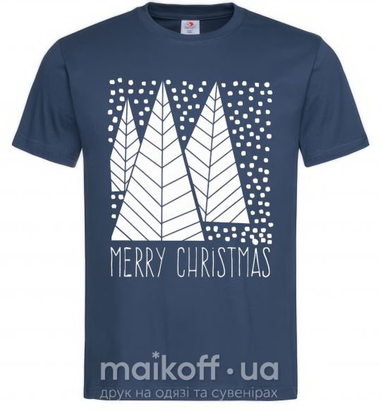 Мужская футболка Merry Christmas White Темно-синий фото