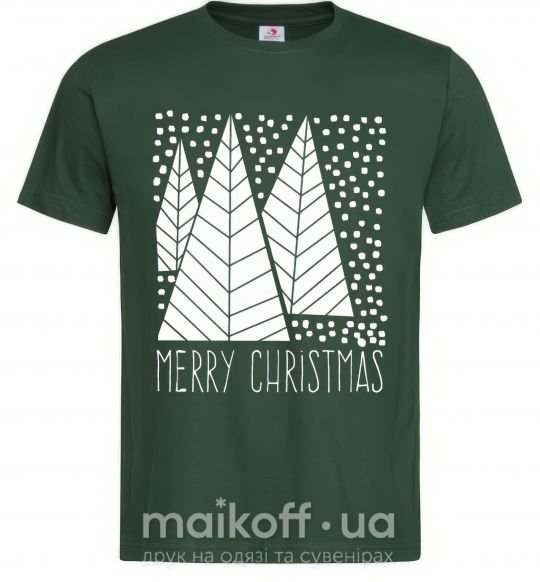 Мужская футболка Merry Christmas White Темно-зеленый фото