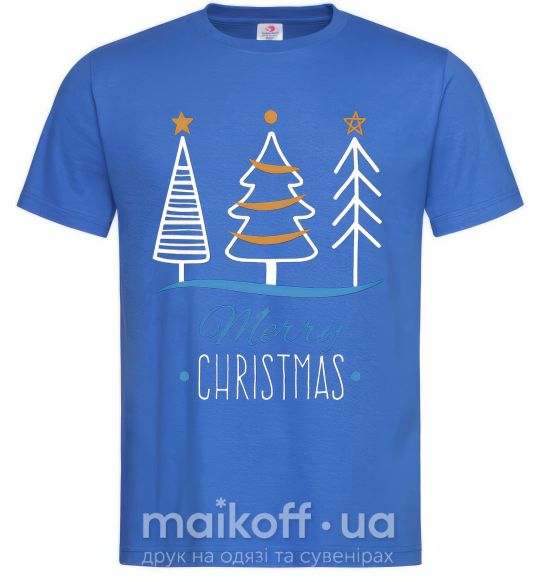Мужская футболка Надпись Merry Christmas Ярко-синий фото