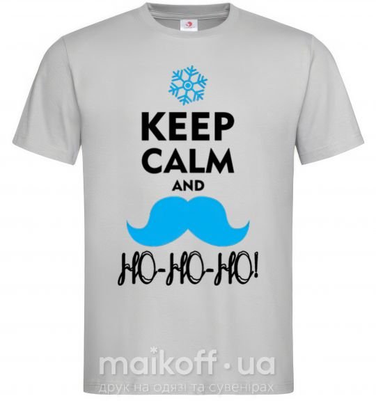Мужская футболка Keep calm and ho-ho-ho Серый фото