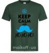 Мужская футболка Keep calm and ho-ho-ho Темно-зеленый фото
