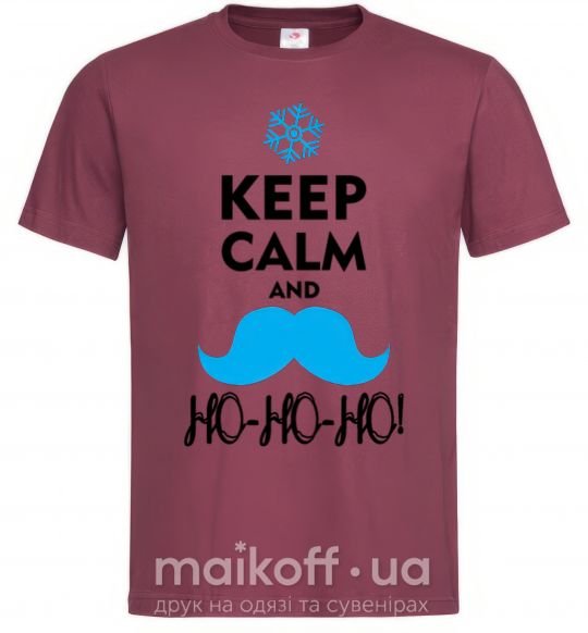 Чоловіча футболка Keep calm and ho-ho-ho Бордовий фото