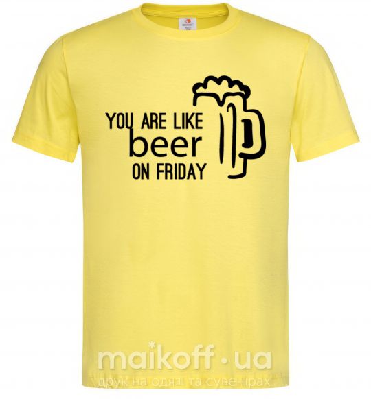 Мужская футболка You are like beer on friday Лимонный фото