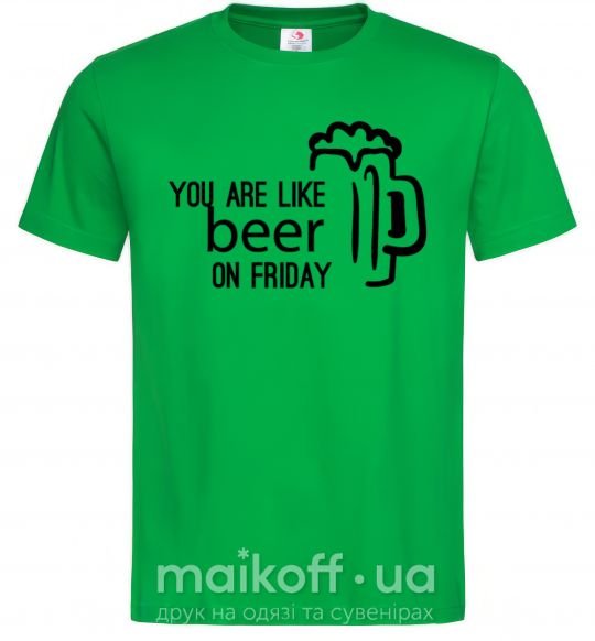 Мужская футболка You are like beer on friday Зеленый фото