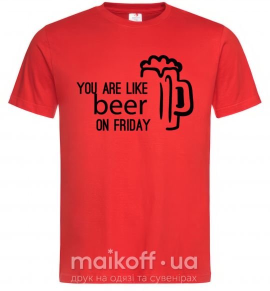 Чоловіча футболка You are like beer on friday Червоний фото